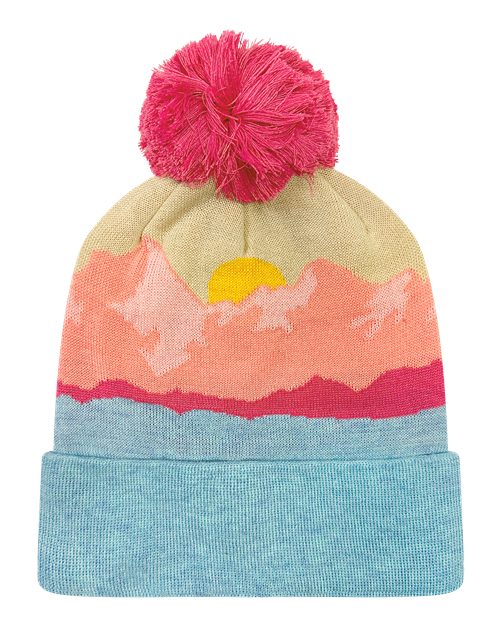Mountain Morning Aqua/ Peach - Front